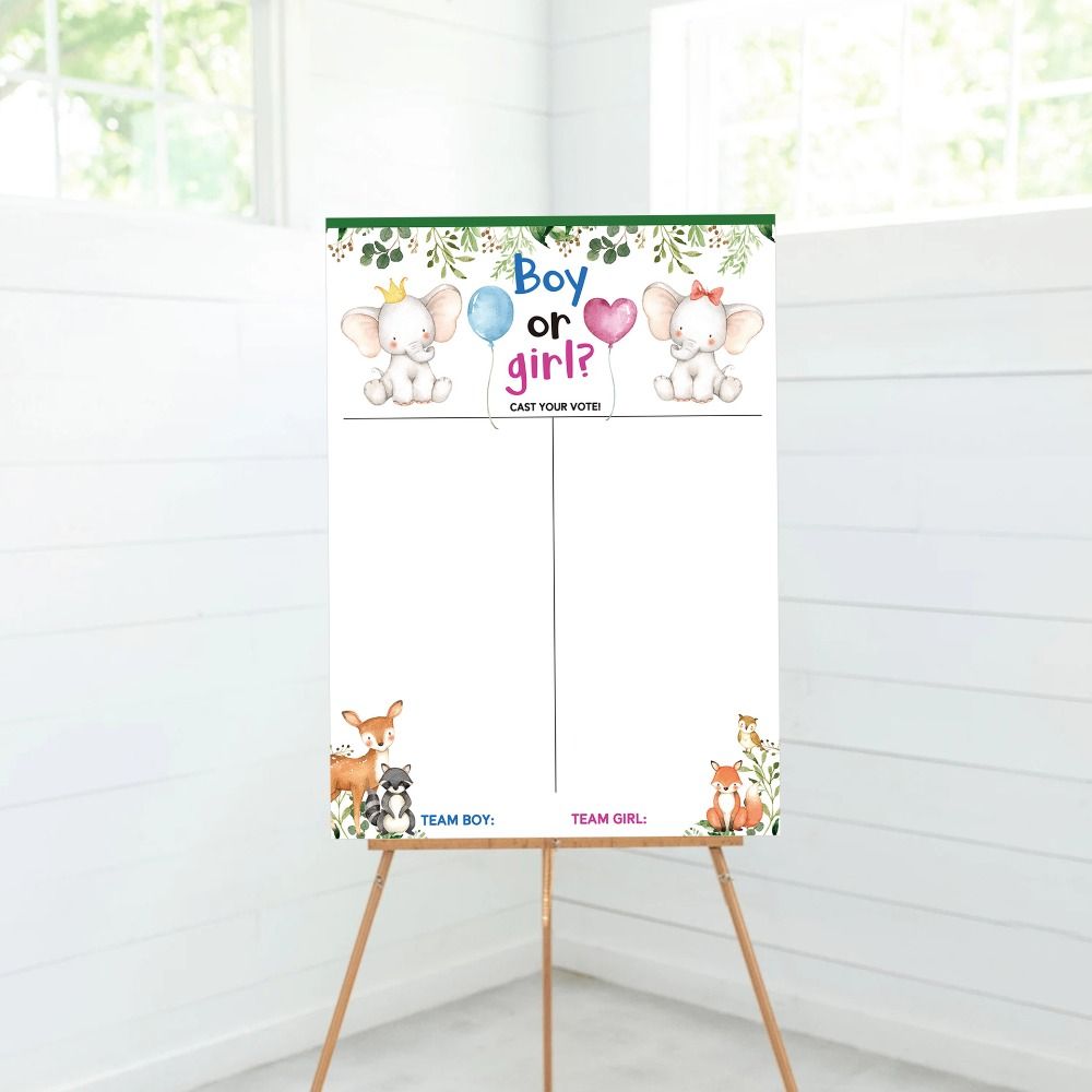 Board Game Or Boardgame - ステッカー付き 性別発表投票ゲーム お祝いの喜び 男の子または女の子 ポスターボード紙 彼または彼女