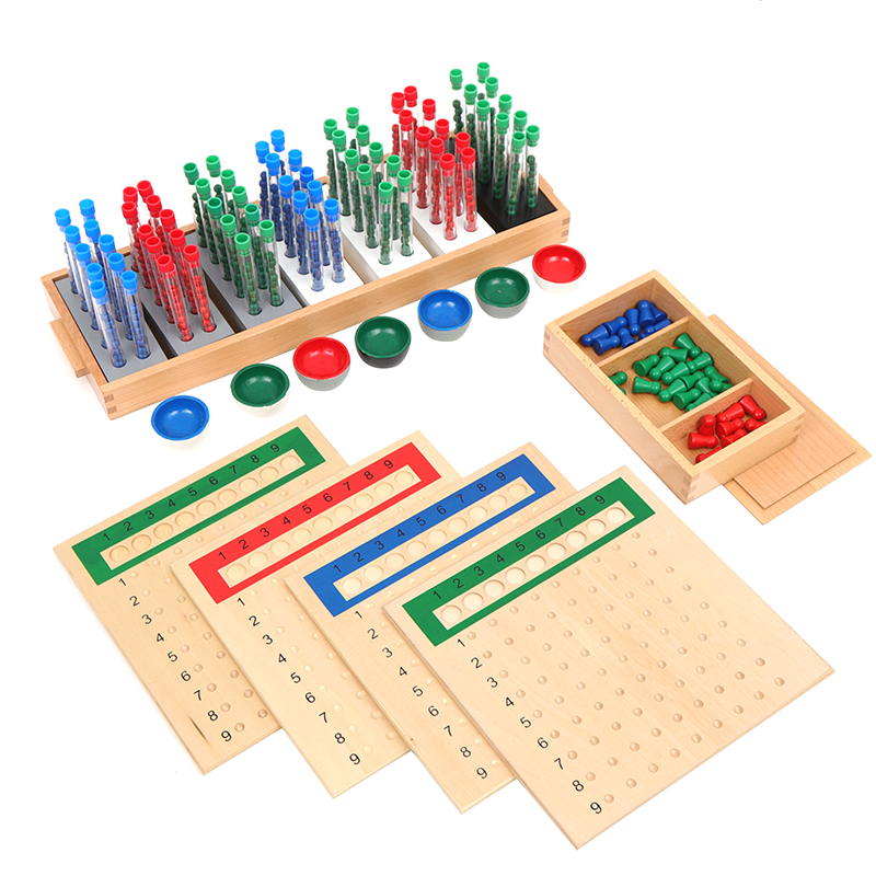 Board Game Youtube - 子供用の木製ボード付きの長い分割チューブ、モンテッソーリ数学教材、早期学習ツール、早期教育ゲーム