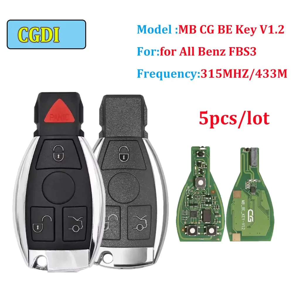 Board Game Logo - CGDI MB CG BEキーV1.2 5個セット、すべてのベンツFBS3 315/433M対応、CGDI