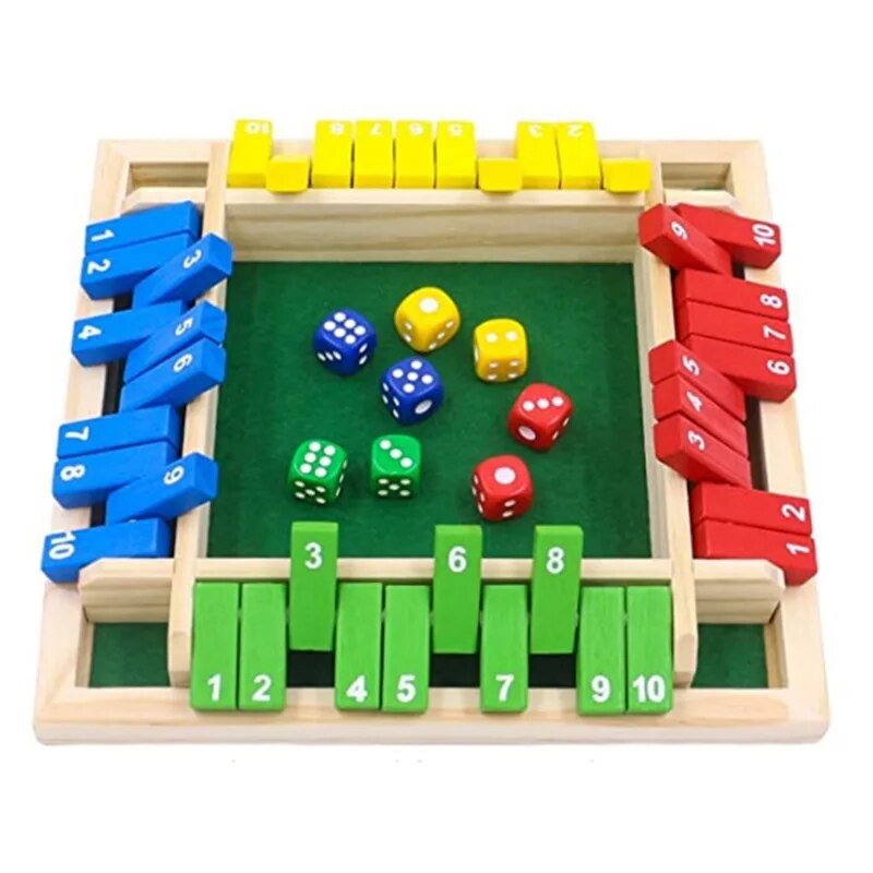 Board Game Review - 木製サイコロ ボードゲーム 4 人用ボックスを閉じる フラップとサイコロ ゲーム