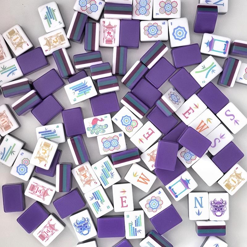 新入荷 ディープパープル 4層アクリル麻雀セット、160枚の - Board Game Mahjong のレビューと価格