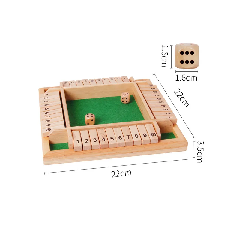2-4 プレーヤー木製数学フラップ & ダイスボードボックス - Board Game Review のレビューと価格