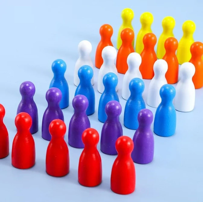 100 個のカラフルな木製チェスマーカー 24x12mm ボ - Board Game The Sims のレビューと価格