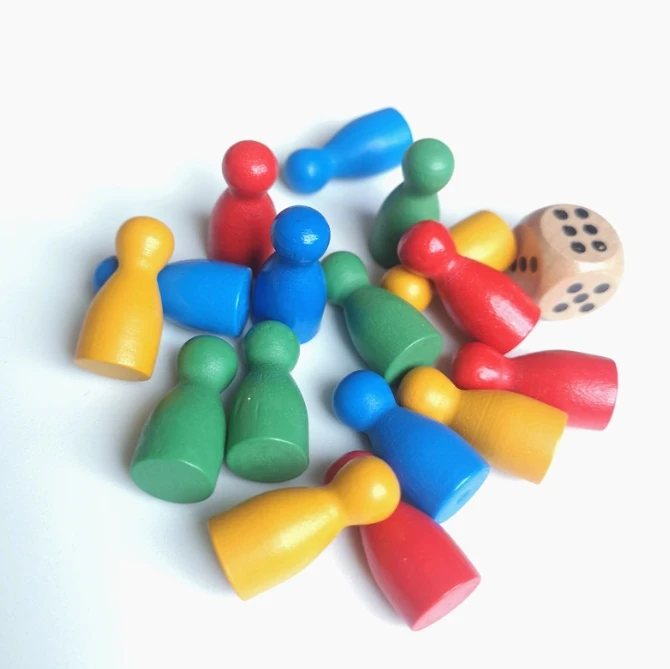 100 個のカラフルな木製チェスマーカー 24x12mm ボ - Board Game The Sims のレビューと価格