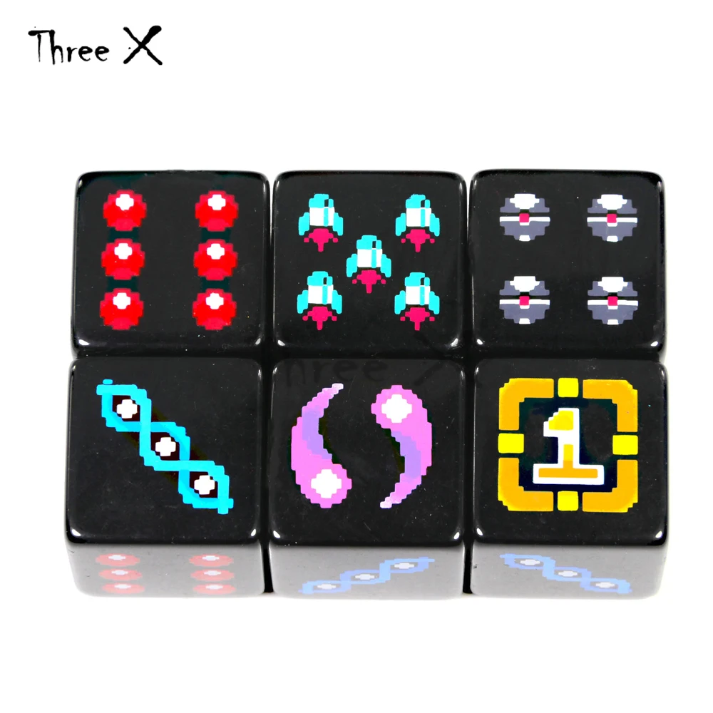 6種類のロゴ入り18mmデジタルDダイスセット、ポーカーカー - Board Game Logo のレビューと価格