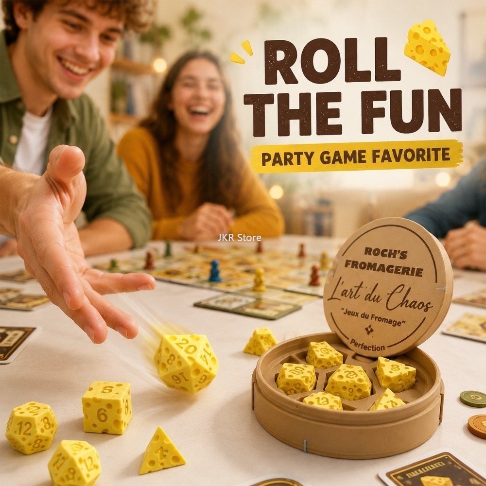 クリエイティブな不規則なチーズ型ダイスセット D4 D20  - Board Game Review のレビューと価格