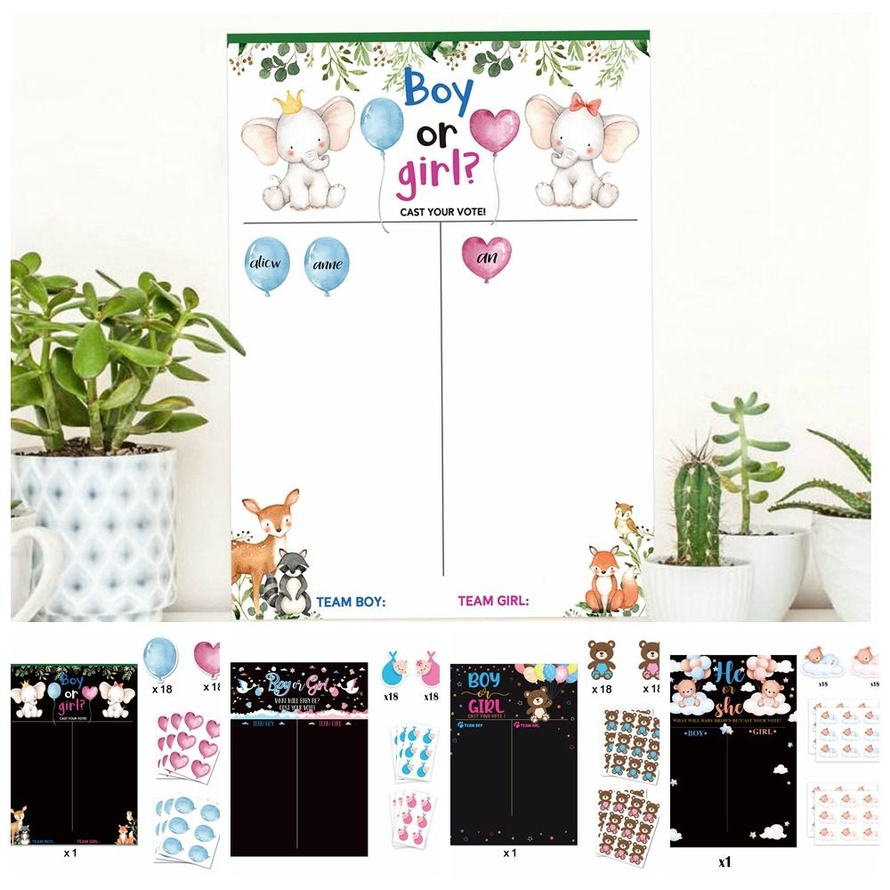 ステッカー付き性別発表投票ゲームお祝い用紙製男の子または女の - Board Game Or Boardgame のレビューと価格