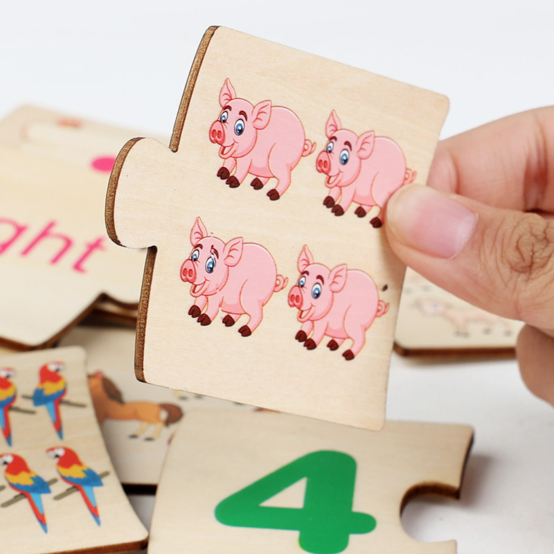 子供向け鉄箱ナンバー啓発ペアリング木製動物フードパズルボード - Board Game Review のレビューと価格