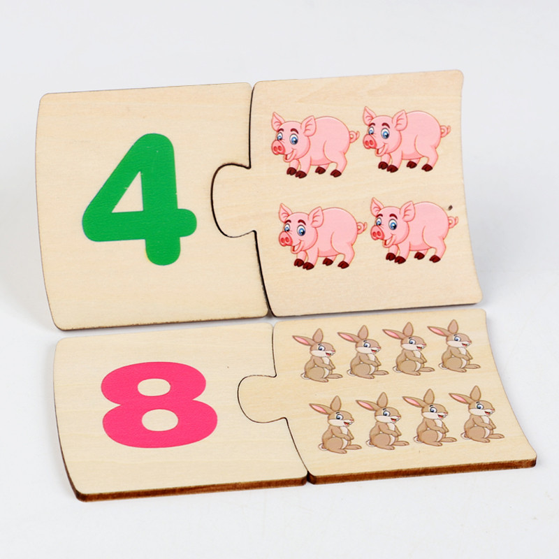 子供向け鉄箱ナンバー啓発ペアリング木製動物フードパズルボード - Board Game Review のレビューと価格